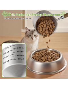 Cuchara Medidora de Acero Inoxidable 304 para Mascotas 1 Taza 2