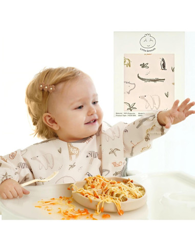 Babero Impermeable Little Dimsum con Mangas Largas para Bebés