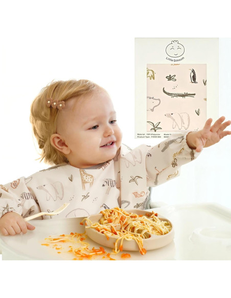 Babero Impermeable Little Dimsum con Mangas Largas para Bebés