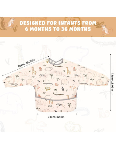Babero Impermeable Little Dimsum con Mangas Largas para Bebés