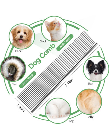 Kit de Aseo para Mascotas FOR-HI 2PCS Cepillo y Peine