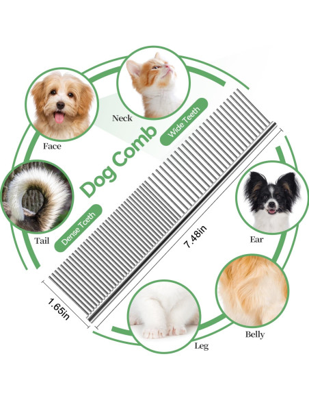 Kit de Aseo para Mascotas FOR-HI 2PCS Cepillo y Peine