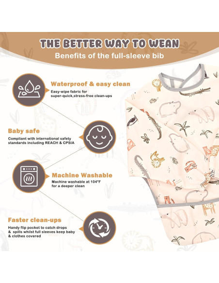 Babero Impermeable Little Dimsum con Mangas Largas para Bebés