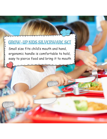 Utensilios de Acero Inoxidable E-far para Niños 12 Piezas