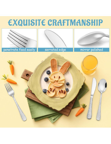 Utensilios de Acero Inoxidable E-far para Niños 12 Piezas