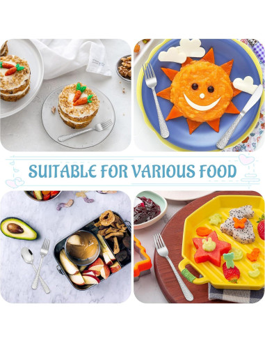 Utensilios de Acero Inoxidable E-far para Niños 12 Piezas