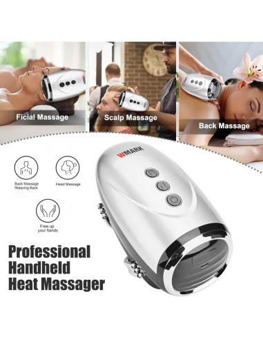 Masajeador de Mano Inalámbrico Colorski 2600mAh Plata