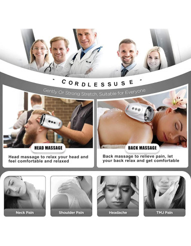 Masajeador de Mano Inalámbrico Colorski 2600mAh Plata