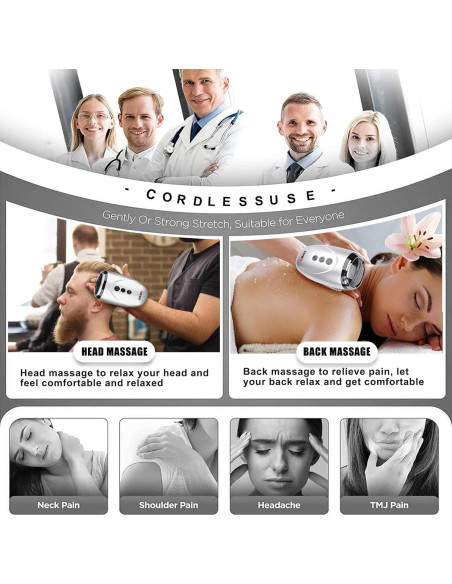 Masajeador de Mano Inalámbrico Colorski 2600mAh Plata