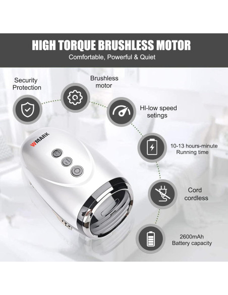 Masajeador de Mano Inalámbrico Colorski 2600mAh Plata