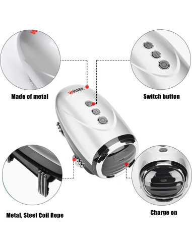 Masajeador de Mano Inalámbrico Colorski 2600mAh Plata