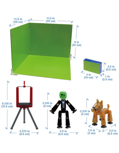 StikBot Zanimation Studio con Mascota y Soporte - 3 Figuras