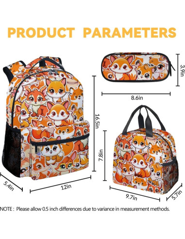 Mochila Escolar UNIKITTY Zorro con Caja de Almuerzo 3 en 1