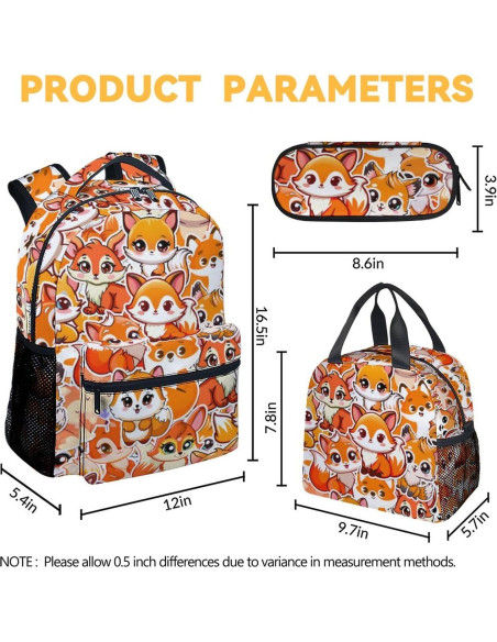 Mochila Escolar UNIKITTY Zorro con Caja de Almuerzo 3 en 1