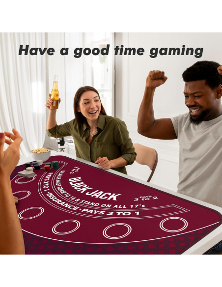 Tapete de Blackjack iEsstros 177.8x88.9 cm con Bolsa y 6 Posavasos