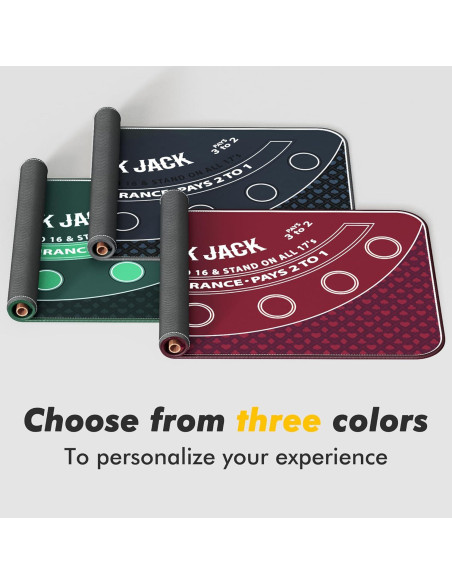 Tapete de Blackjack iEsstros 177.8x88.9 cm con Bolsa y 6 Posavasos