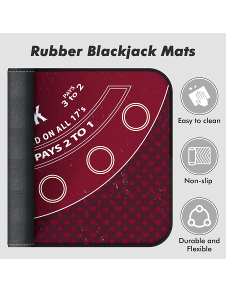 Tapete de Blackjack iEsstros 177.8x88.9 cm con Bolsa y 6 Posavasos