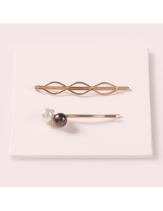 Pasadores Esféricos de Oro y Perla FROMM - 2 Unidades 2