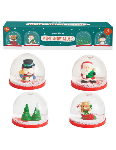 Mini Esferas de Nieve Navideñas LOS TWIDDLERS - 4 Diseños 5.08 cm