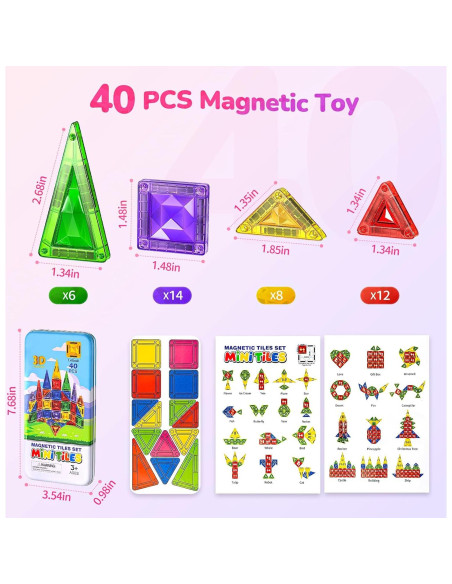 Azulejos Magnéticos Mini 40PCS OFFISYS Juguete Educativo STEM