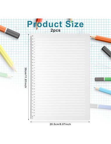 Plantilla de línea recta MOZEAT LENS 29.5x20.5cm PVC