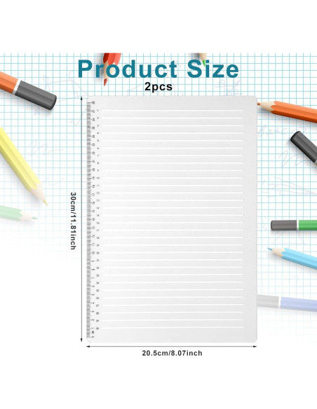 Plantilla de línea recta MOZEAT LENS 29.5x20.5cm PVC