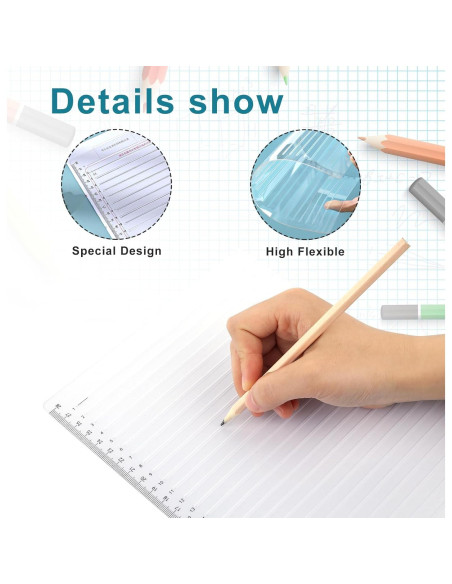 Plantilla de línea recta MOZEAT LENS 29.5x20.5cm PVC