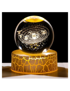 Bola de Cristal 3D Sistema Solar Arikyrist 6cm con Luz LED