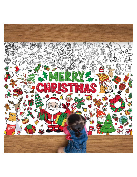 Cartel Gigante para Colorear Navidad PEUTIER 110x80cm con 12 Marcadores