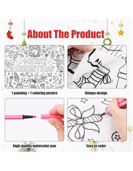 Cartel Gigante para Colorear Navidad PEUTIER 110x80cm con 12 Marcadores