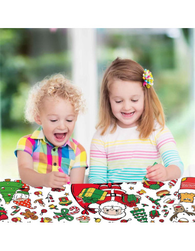 Cartel Gigante para Colorear Navidad PEUTIER 110x80cm con 12 Marcadores