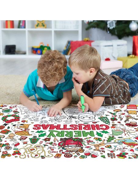 Cartel Gigante para Colorear Navidad PEUTIER 110x80cm con 12 Marcadores
