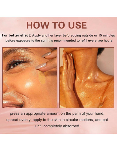 Aceite Brillante para el Cuerpo QIUFSSE SPF 45 109.8 ml Oro