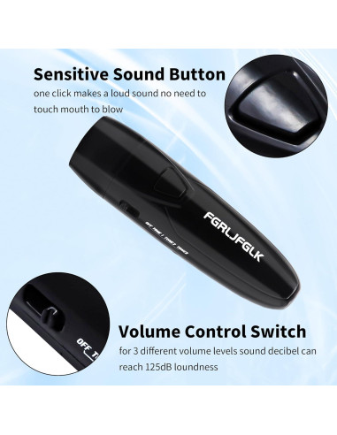 Silbato Electrónico FGRLJFGLK 2 Piezas 125dB ABS Negro Gris