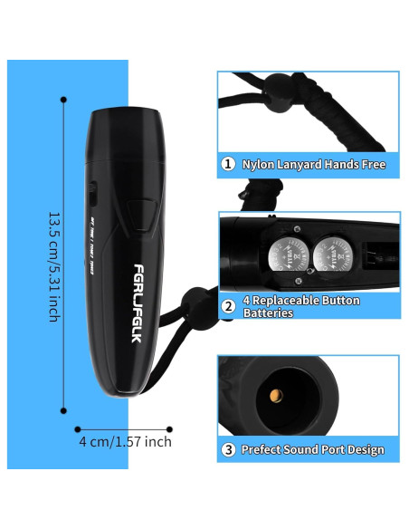 Silbato Electrónico FGRLJFGLK 2 Piezas 125dB ABS Negro Gris