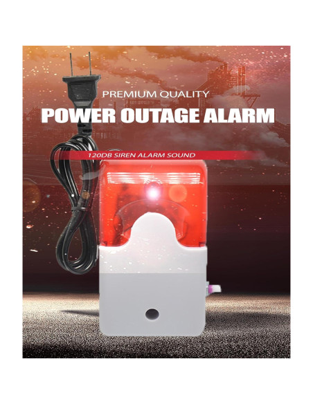 Alarma de Corte de Energía Lelukee 120Db Ajustable con Luz