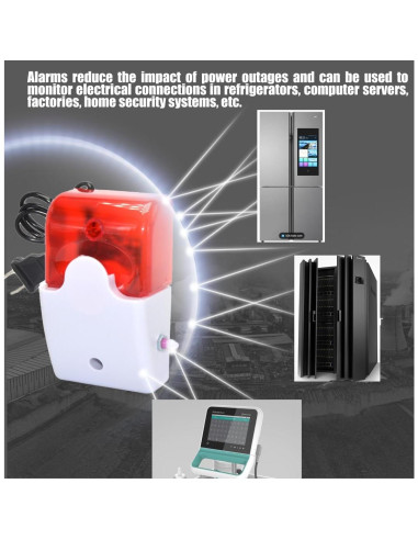 Alarma de Corte de Energía Lelukee 120Db Ajustable con Luz