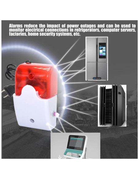 Alarma de Corte de Energía Lelukee 120Db Ajustable con Luz