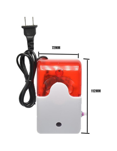 Alarma de Corte de Energía Lelukee 120Db Ajustable con Luz