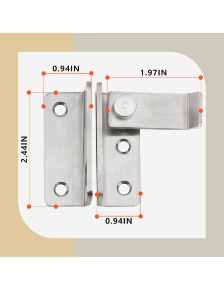 Pestillos de Puerta Bwintech Acero Inoxidable 6.1 cm 4 Pcs
