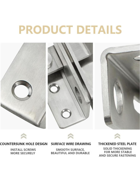 Pestillos de Puerta Bwintech Acero Inoxidable 6.1 cm 4 Pcs