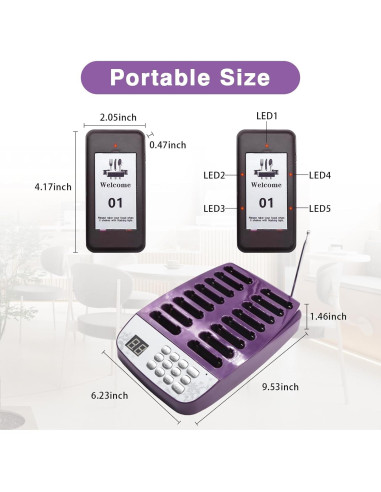 Sistema de Buzzer de Restaurante Daytech 20 Pagers 433MHz