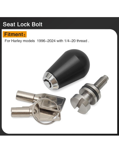 Tornillo de bloqueo de asiento antirrobo Daklvng 1/4-20 para Harley 1996-2024