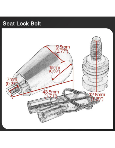 Tornillo de bloqueo de asiento antirrobo Daklvng 1/4-20 para Harley 1996-2024