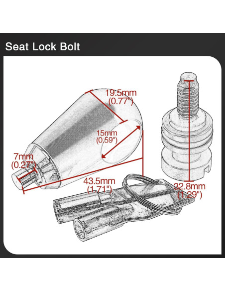 Tornillo de bloqueo de asiento antirrobo Daklvng 1/4-20 para Harley 1996-2024