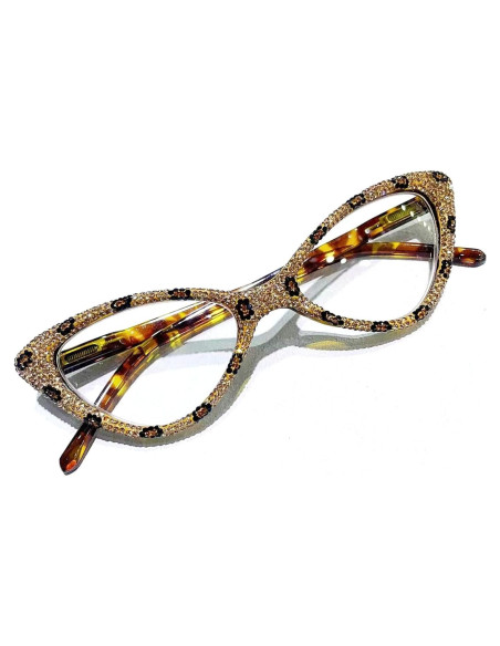Gafas de lectura ojo de gato con rhinestones Leopardo 1.5x Gafas de lectura ojo de gato con rhinestones Leopardo 1.5x