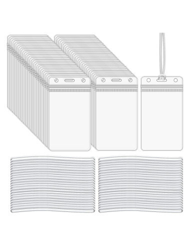 100 Soportes de Etiquetas Transparentes WYOMER con Correas