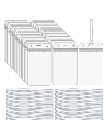 100 Soportes de Etiquetas Transparentes WYOMER con Correas