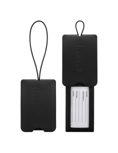 Etiquetas de Equipaje LUGGEX 2 Piezas Negro con Protección de Privacidad