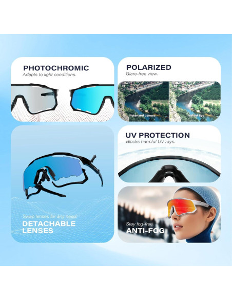 Gafas de Ciclismo GONTSAM Fotoquímicas Polarizadas UV400